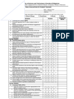 Final Evaluation of Student Teacher: University of Science and Technology of Southern Philippines