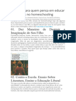 10 Livros para Quem Pensa em Educar Seus Filhos No Homeschooling