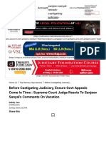Before Castigating Judiciary, Ensure Govt Appeals Come in Time - Supreme Court Judge Reacts To Sanjeev Sanyal's Comments On Vacation