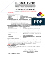 Datos de Seguridad Desengrasante