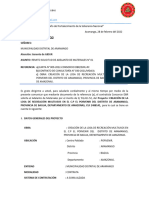 Carta N°005-2022-Dlqc - Remito Informe de Solicitud de Adelanto de Materiales