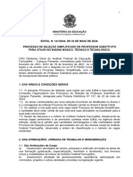 Edital N 141/2024, DE 22 DE MAIO DE 2024. Processo de Seleção Simplificado de Professor Substituto para Atuar No Ensino Básico, Técnico E Tecnológico