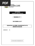 Xhosa HL p2 Gr11 Memo Nov2017