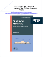 Full Ebook of Classical Analysis An Approach Through Problems 1St Edition Hongwei Chen Online PDF All Chapter