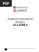 2 Revision Paper - Algebra CIE Math IGCSE Extended 0850