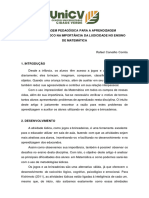 Aprendizagem Pedagógica para A Aprendizagem Significativa - Foco Na Importância Da Ludicidade No Ensino Da Matemática