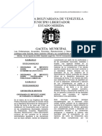 Republica Bolivariana de Venezuela Municipio Libertador Estado Merida