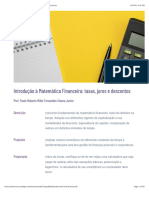 Introdução À Matemática Financeira - Taxas, Juros e Descontos