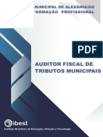 Auditor Fiscal de Tributos Municipais: Prefeitura Municipal de Alexânia/Go Curso de Formação Profissional