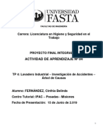 T. P. N°4 - Investigación de Accidentes - Arbol de Causas