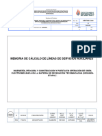 Memoria de Cálculo de Líneas de Servicios Auxiliares