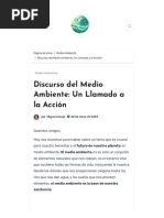 Discurso Del Medio Ambiente - Un Llamado A La Acción