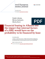 Financial Leasing in Albania and The Impact That I