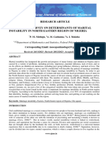 A Statistical Survey On Determinants of Marital Instability in North Eastern Region of Nigeria