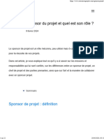 Qui Est Le Sponsor Du Projet Et Quel Est Son Rôle