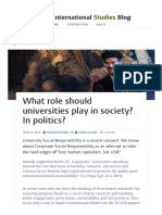 What Role Should Universities Play in Society - in Politics - International Studies Blog