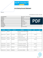 Current & Saving Account Statement: Ravindrana No 12/20 4Th Cross 10 C Main Jayanagar I Block Bengaluru