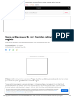 Vasco Confia em Acordo Com Coutinho e Debate Modelo Do Negócio - Vasco - Ge