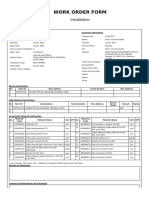 Work Order Form: Installation