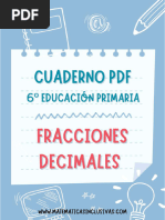 Cuaderno Fracciones Decimales - 6 Curso Educacion Primaria