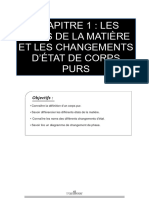 CHAPITRE 1 - Les États de La Matière Et Les Changements D'état de Corps Purs