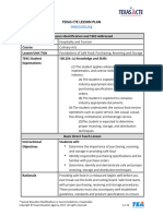 Lesson Plan Foundations of Safe Food Purchasing, Receiving and Storage