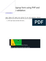 Login and Signup Form Using PHP and MySQL With Validation