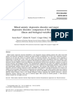 Mixed Anxiety) Depressive Disorder and Major Depressive Disorder: Comparison of The Severity of Illness and Biological Variables