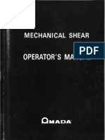 Amada Mechanical Shear Operator's Manual Model M-1245, M-1260, M2045, M2545, M-2560, M-3045, M-3060, M-4045, M-4060