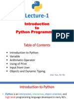 Lecture 1 - Introduction To Python