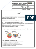 Prova Biologia 1 Etapa