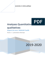 Approches Quantitatives Et Qualitative Master I