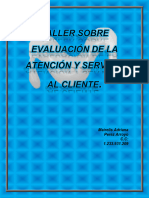 TALLER SOBRE EVALUACIÓN DE LA ATENCIÓN Y SERVICIO AL CLIENTE Actividad 4