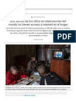 Dos Tercios de Los Niños en Edad Escolar Del Mundo No Tienen Acceso A Internet en El Hogar