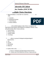 (New) Gender Studies MCQ