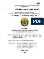 Implicancia Legal Policial en El Art. 111° Del Código Penal Bajo Los Efectos de Estupefacientes