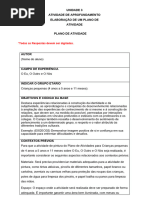 Prática de Ensino em Educação Infantil - Modelo Atividade III - Plano de Atividades