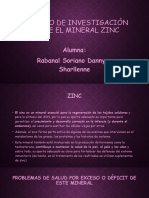 Trabajo de Investigación Sobre El Mineral Zinc