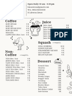 Black and White Doodle and Simple Cafe Menu