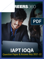 IAPT IOQA Question Paper Answer Key 2021 22