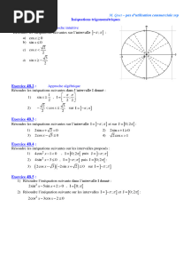 Ex 4B - Inéquations Trigonométriques - CORRIGE