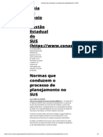 Normas Que Conduzem o Processo de Planejamento No SUS