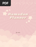 Pink Pastel Aesthetic Cute Ramadan Planner Cover A4 Document