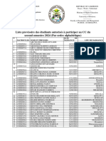 LISTE PROVISOIRE DES ETUDIANT (E) S AUTORISES A PARTICIPER AUX CC Du SECOND SEMESTRE 24