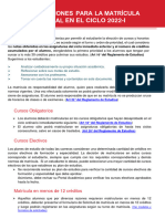 Instrucciones para La Matricula 2022 1 - Pagina de Matricula Virtual