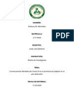 Marco Teórico. Consecuencias Mentales Del Covid-19 en La Provincia de Dajabón.