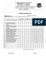 AUTOEVALUACION Sexto 2019