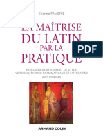 Etienne Famerie Maitrise Du Latin Par La Pratique 2020 Table Des Matieres 1