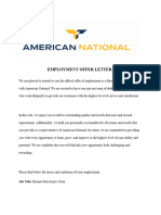 Offer Letter American National