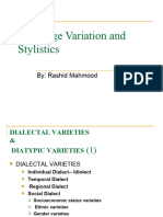 Language Variation N Sty